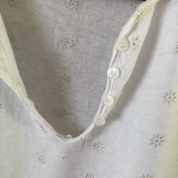 Zadig & Voltaire Tunisien MC AO Dots Henley T-Shirt White Star Burst Size Small - Picture 5 of 7